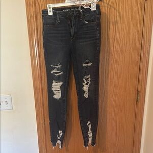 American Eagle Outfitters Black Distressed Women's Jeans